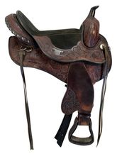16 Inch Used Black Forest Treeless Trail Saddle Wide Tree