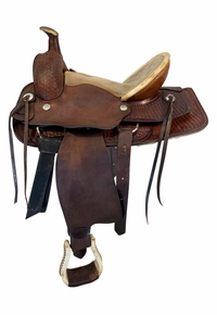 16 Inch Used Buffalo Saddlery Roping Saddle Wide Tree 1800