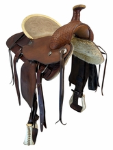 16 Inch Used Buffalo Saddlery Roping Saddle Wide Tree 1800