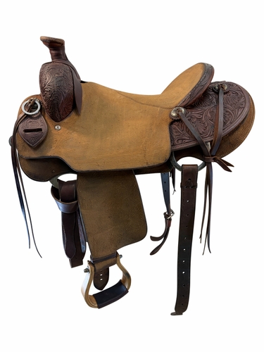 16 Inch Used Cactus Saddlery Ranch Saddle Medium Tree