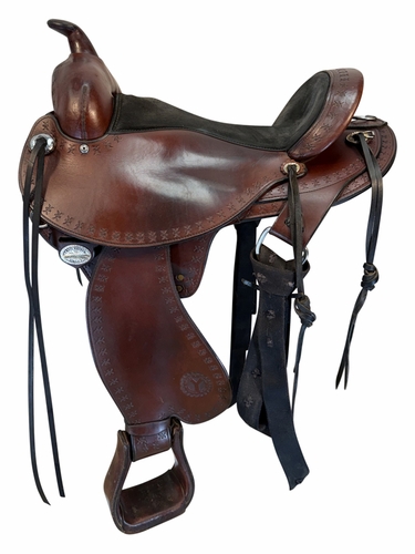 SOLD 2026/06/08j  16 Inch Used Circle Y Alabama Gaiter Trail Saddle Wide Flex Tree 1581