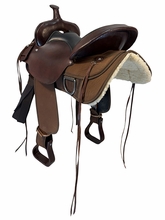 SOLD 2026/08/31e  16 Inch Used Circle Y High Horse Lisa Lockhart Cordura Trail Saddle Wide Tree 6910