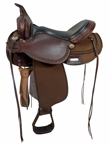 16 Inch Used Circle Y High Horse Willow Springs Cordura Trail Saddle Medium Tree 6913
