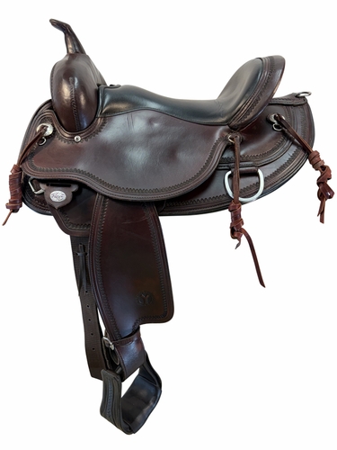 SOLD 2026/06/26 16 Inch Used Circle Y Omaha Trail Saddle Extra Wide Flex Tree 1554