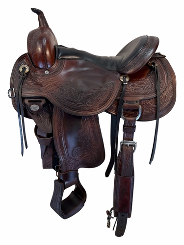 16 Inch Used Circle Y Julie Goodnight Monarch Flex2 Trail Saddle Wide Tree 1752