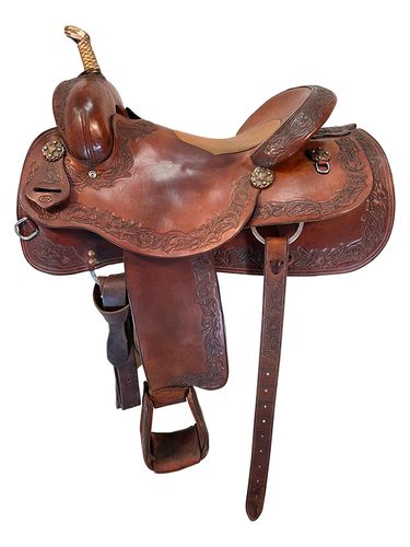16 Inch Used Clint Mortenson Cutting Saddle