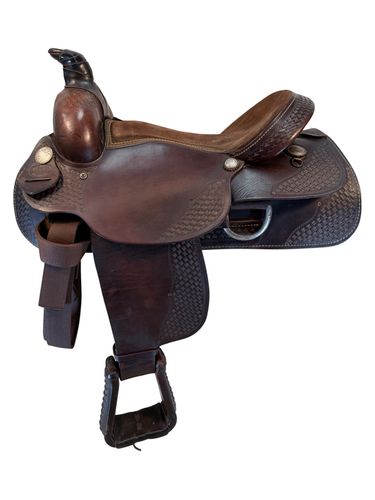 16 Inch Used Dakota Saddlery Roping Saddle Wide Tree