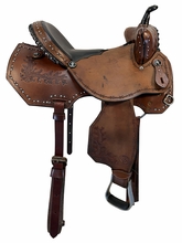 16 Inch Used Diamond Cross Barrel Saddle Wide Tree