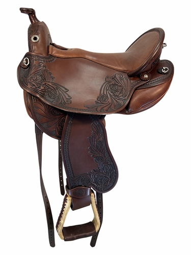 HOLD 2025/07/10j  16 Inch Used DP Saddlery Quatum Short and Light Trail Saddle 1214