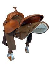 SOLD 2025/12/15 16 Inch Used Fabtron Draft Cordura Trail Saddle Extra Wide 7182