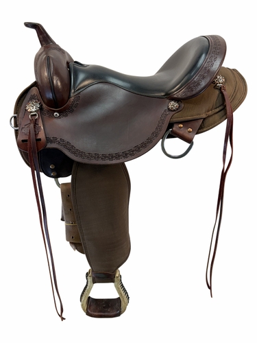 SOLD 2026/06/29j  16 Inch Used High Horse By Circle Y Daisetta Cordura Trail Saddle Medium Tree. 6914