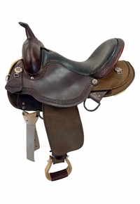 16 Inch Used High Horse By Circle Y  Rosebud Cordura Trail Saddle Wide Tree 6918