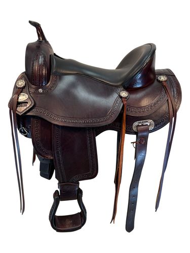 16 Inch Used Hilason Trail Saddle Extra Wide Tree 4206170