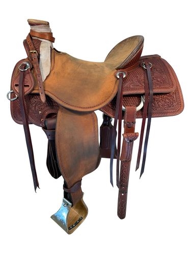 16 Inch Used HR Hud Roberts Ranch Saddle