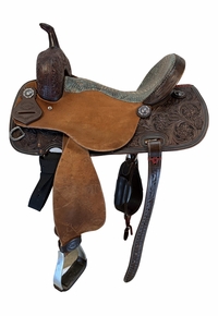 16 Inch Used HR Saddlery Barrel Saddle Wide Tree 789