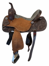 16 Inch Used HR Saddlery Barrel Saddle Wide Tree 789