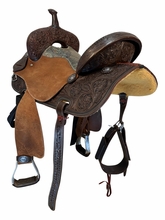 16 Inch Used HR Saddlery Barrel Saddle Wide Tree 789