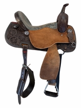 16 Inch Used HR Saddlery Barrel Saddle Wide Tree 789