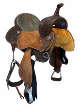 16 Inch Used HR Saddlery Barrel Saddle Wide Tree 789
