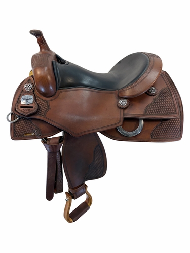 16 Inch Used Josh Visser Reining Saddle Medium Tree C  93 Custom