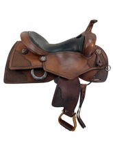 16 Inch Used Josh Visser Reining Saddle Medium Tree C  93 Custom