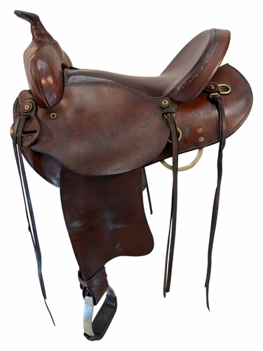 SOLD 2026/06/30e 16 Inch Used Queen Valley Mule Trail Saddle Medium Tree