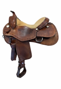 16 Inch Used Rocking R Reining Saddle Medium Tree