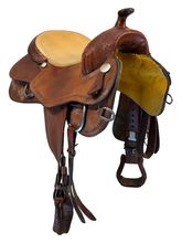 16 Inch Used Rocking R Reining Saddle Medium Tree