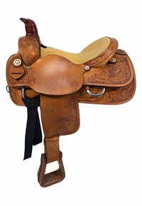 16 Inch Used Rocking R Roping Saddle Wide Tree 256T