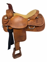 SOLD 2026/08/09 16 Inch Used Rocking R Roping Saddle Wide Tree 256T