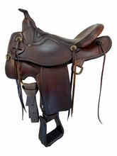 HOLD 2026/04/08c 16 Inch Used Rocking R Trail Saddle Wide Tree