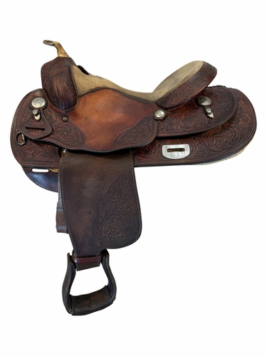 16 Inch Used Saddlesmith Bob Loomis Reining Saddle Medium Tree 22673.1