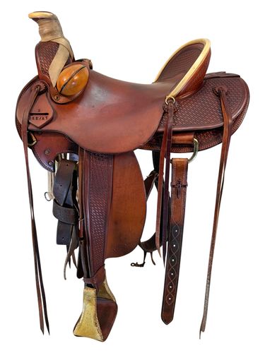 SOLD 2025/09/04j  16 Inch Used Sharon Saare Roping Saddle