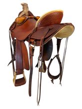 SOLD 2025/09/04j  16 Inch Used Sharon Saare Roping Saddle