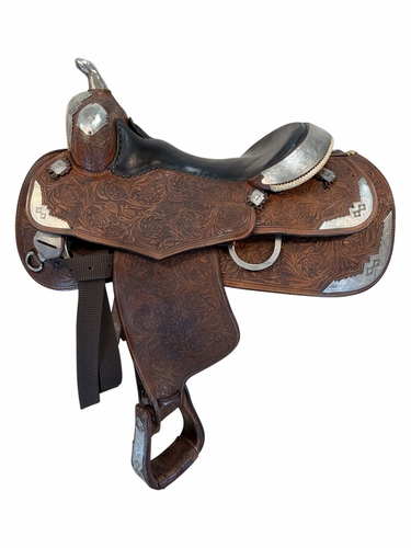 PRICE REDUCED!  16 Inch Used Silver Mesa Show Saddle Medium Tree