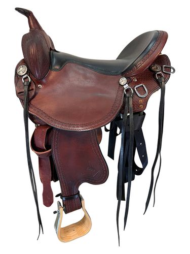 SOLD 2025/09/22j  16 Inch Used Steve Edwards Mule Trail Saddle