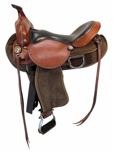 SOLD 2025/09/13  16 Inch Used Steve Edwards Trail Lite Mule Saddle