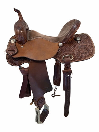 16 Inch Used Teskey Barrel Saddle Wide Tree