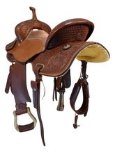 16 Inch Used Teskey Barrel Saddle Wide Tree