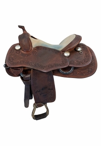 16 Inch Used Teskey Reining Saddle Medium Tree