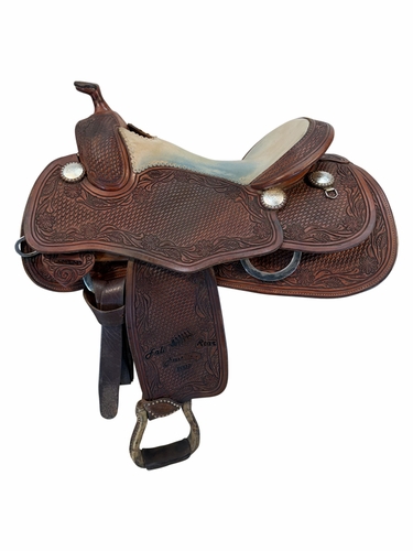 16 Inch Used Teskey Reining Saddle Medium Tree
