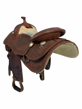 16 Inch Used Teskey Reining Saddle Medium Tree