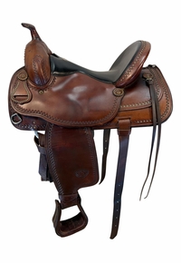 16 Inch Used Tex Tan Trail Saddle Medium Flex Tree