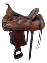 16 Inch Used Tex Tan Trail Saddle Medium Flex Tree