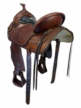 16 Inch Used Tex Tan Trail Saddle Medium Flex Tree