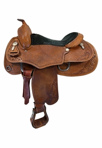 16 Inch Used TexTan Reining Saddle Medium Tree
