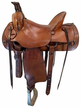 16 Inch Used Vickers Saddlery Ranch Saddle Wide Tree 550