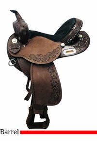 SOLD 2025/09/06j 16in South Bend Saddle Co Barrel Saddle 334 SAVE $282 CLEARANCE