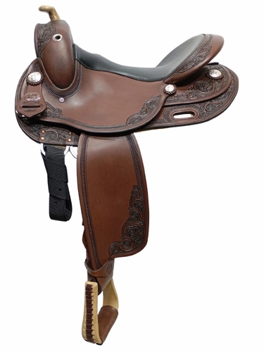 16inch DP Saddlery Flex Fit Vario Adjustable Tree 1330 - Bartmann Special Saddle 9220 Free Girth Free Girth