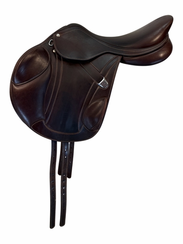 17.5Inch Used Bates Jumping Saddle Medium Tree Monoflap Advanta